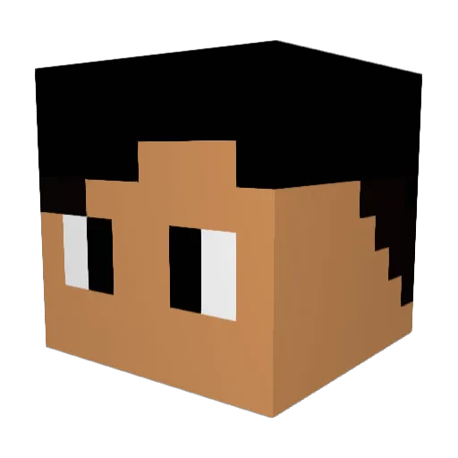 Blxxmm Minecraft avatar head, 3D render