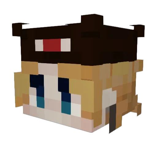 Blyblue Minecraft avatar head, 3D render