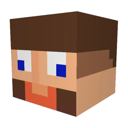 Blyster Minecraft avatar head, 3D render
