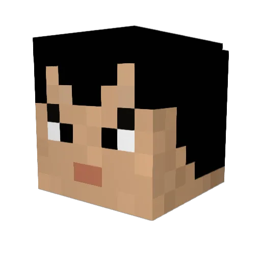 BmayuB Minecraft avatar head, 3D render