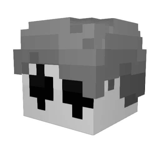 Bmerang Minecraft avatar head, 3D render