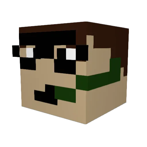 BnkAcc Minecraft avatar head, 3D render