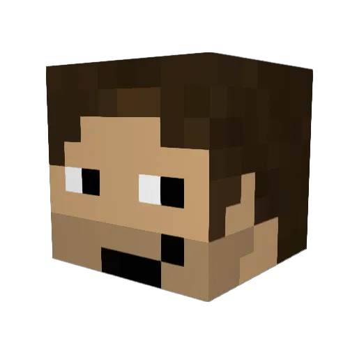 Bo0Bs Minecraft avatar head, 3D render