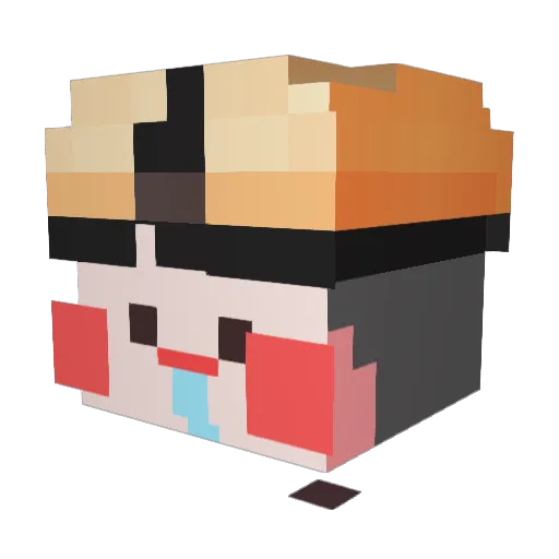 BoMoPo Minecraft avatar head, 3D render