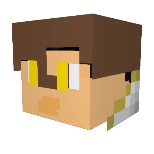 BoRo3232 Minecraft avatar head, 3D render