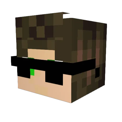 BoRuChen Minecraft avatar head, 3D render