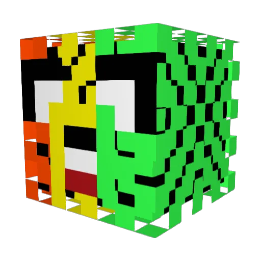 BoVga Minecraft avatar head, 3D render