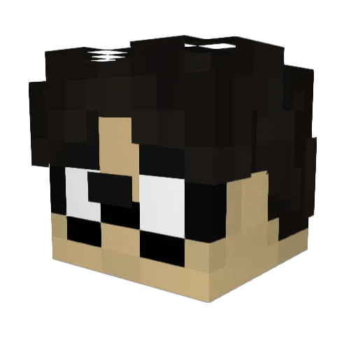 BoZzJe Minecraft avatar head, 3D render
