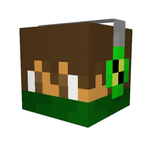Bo_oQ8 Minecraft avatar head, 3D render