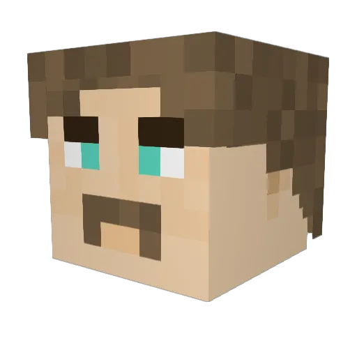 BoatHacker Minecraft avatar head, 3D render