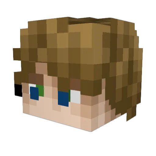Boatmurdered Minecraft avatar head, 3D render