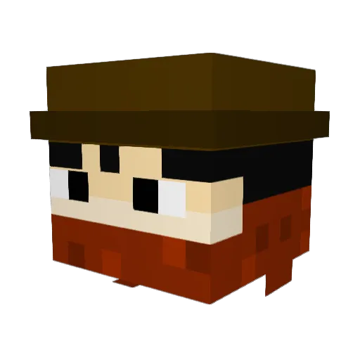 Boaze Minecraft avatar head, 3D render