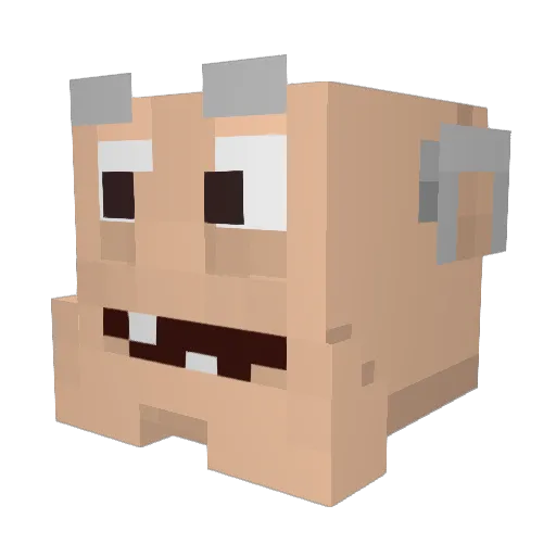 BobMac Minecraft avatar head, 3D render
