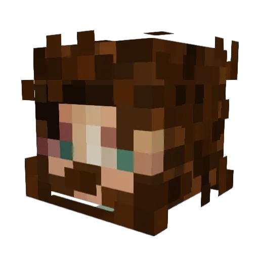 BobRossIsMaDad Minecraft avatar head, 3D render