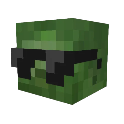 BobThe_Zombie Minecraft avatar head, 3D render