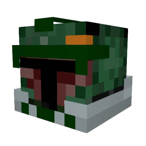 Boba_Fett_ Minecraft avatar head, 3D render