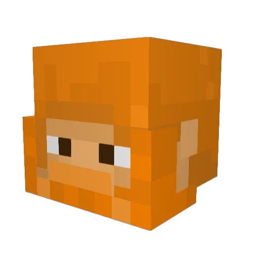 Boback Minecraft avatar head, 3D render