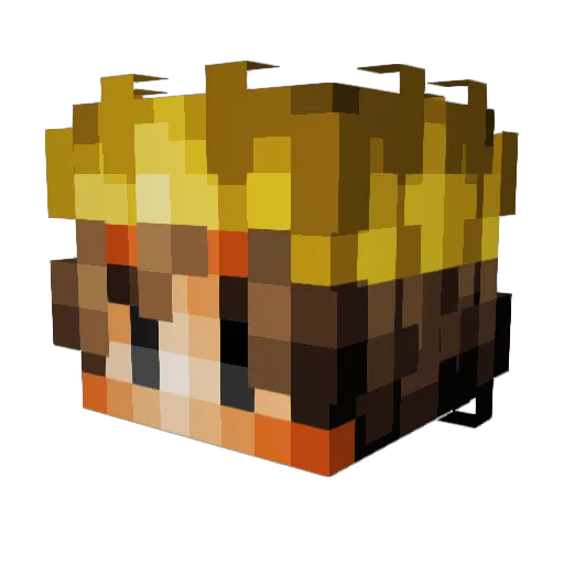 BobbedBob Minecraft avatar head, 3D render