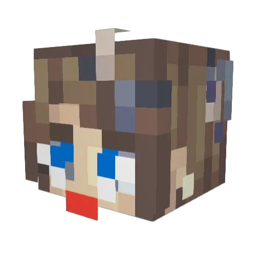 BobbiMage Minecraft avatar head, 3D render