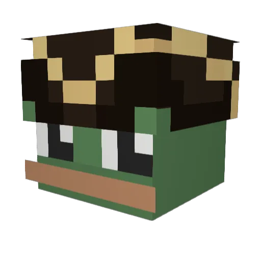 BobbyBongoBoy Minecraft avatar head, 3D render