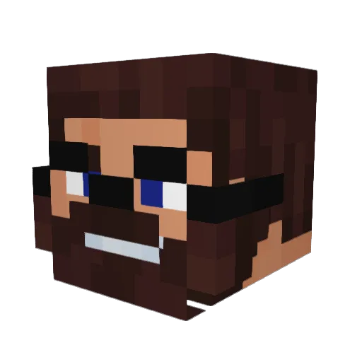 BobbyBoyLive Minecraft avatar head, 3D render