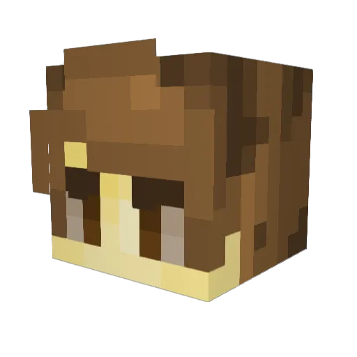 BobbyHappyFace Minecraft avatar head, 3D render