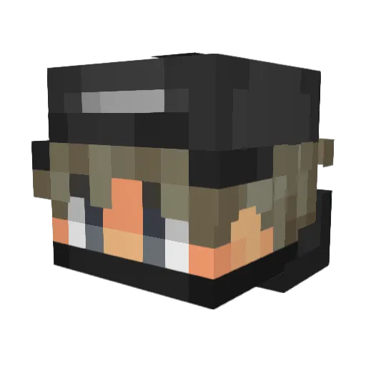 BobbySim Minecraft avatar head, 3D render