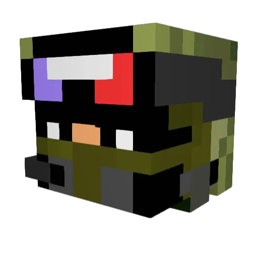 Bobbyfetto Minecraft avatar head, 3D render