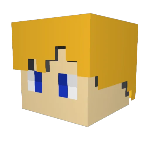 Bobcx Minecraft avatar head, 3D render