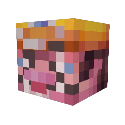 Bobeina Minecraft avatar head, 3D render