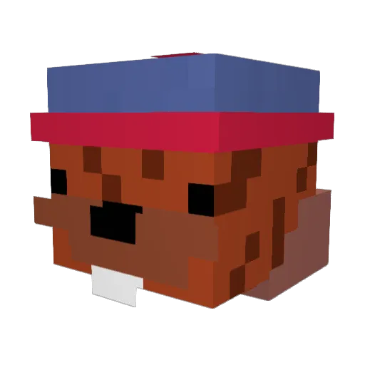 Bober644 Minecraft avatar head, 3D render