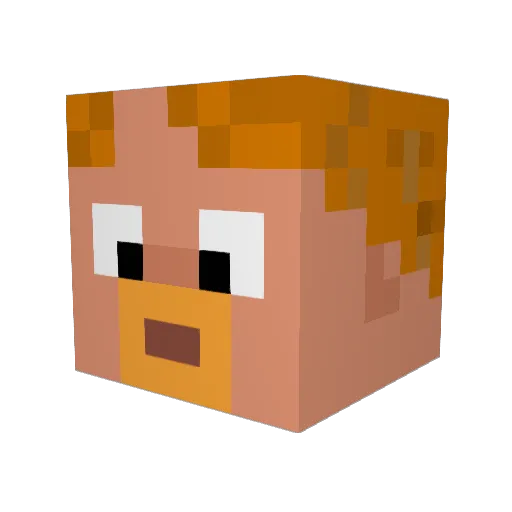 Bobermus Minecraft avatar head, 3D render