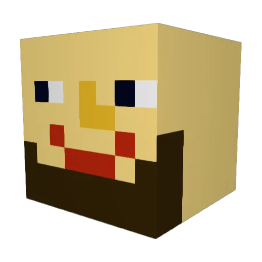 Bobert_Crafter Minecraft avatar head, 3D render