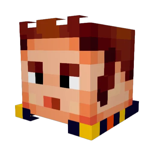Bobishtein Minecraft avatar head, 3D render