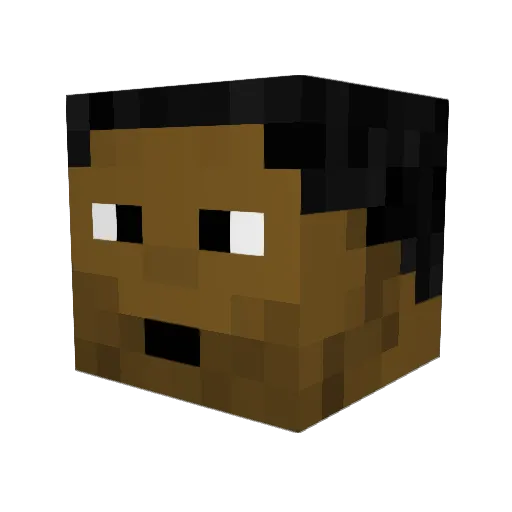 Bobkets Minecraft avatar head, 3D render