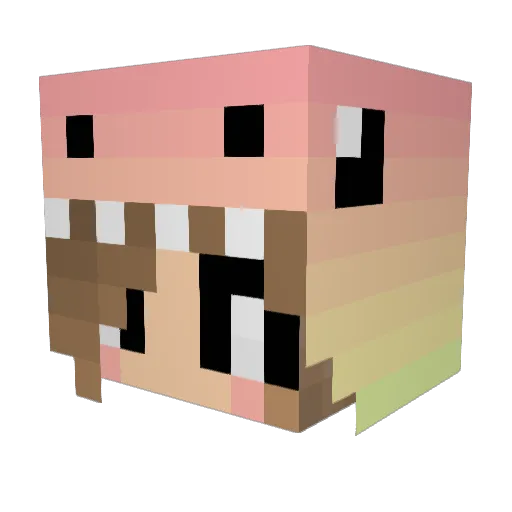 Boblesimon Minecraft avatar head, 3D render