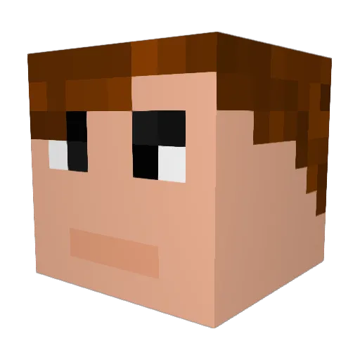 Bobletben Minecraft avatar head, 3D render