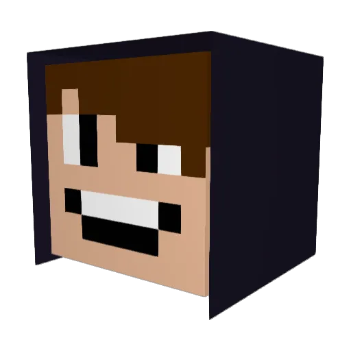 Bobo393 Minecraft avatar head, 3D render