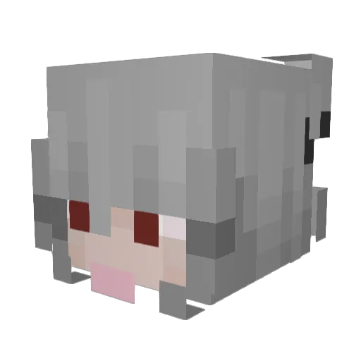 BoboTheGrey Minecraft avatar head, 3D render