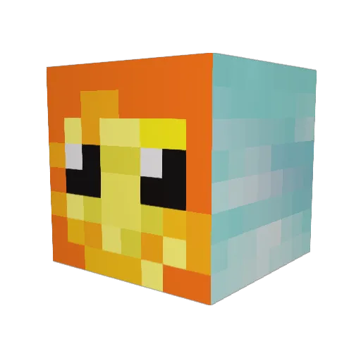 Boboman_15 Minecraft avatar head, 3D render