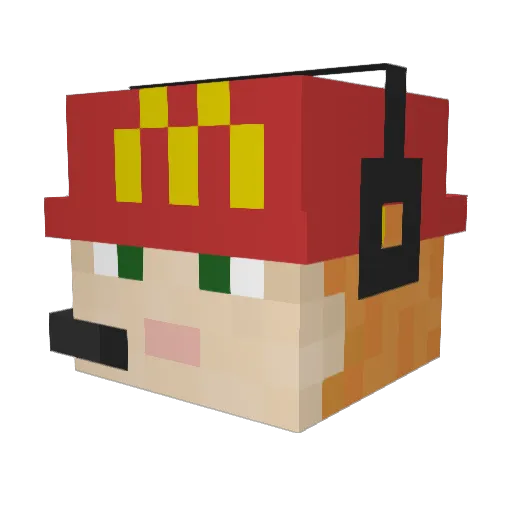 Boboq69 Minecraft avatar head, 3D render