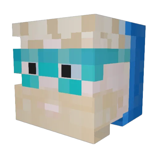 Bobreen Minecraft avatar head, 3D render
