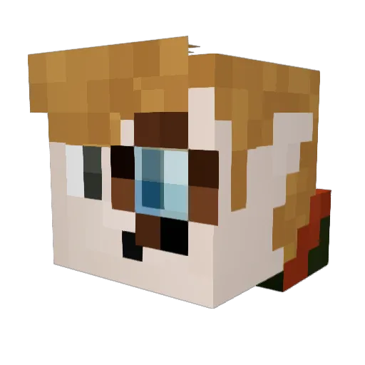 Bobsteru Minecraft avatar head, 3D render