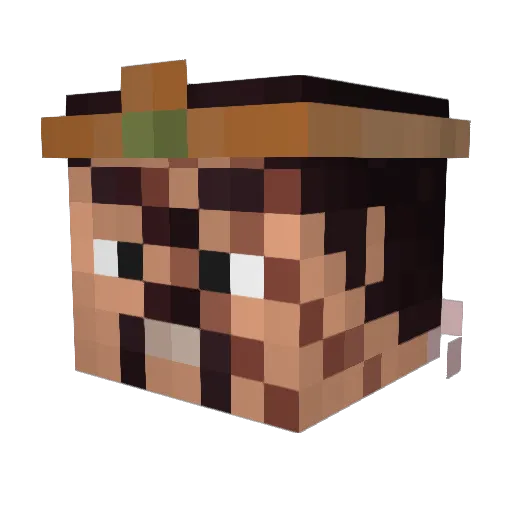 Bobveela Minecraft avatar head, 3D render