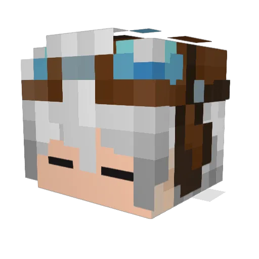 Bocchi Minecraft avatar head, 3D render