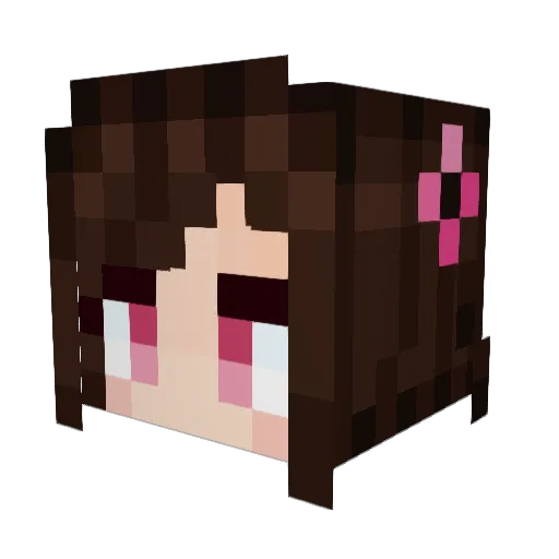 BocchiUmU Minecraft avatar head, 3D render