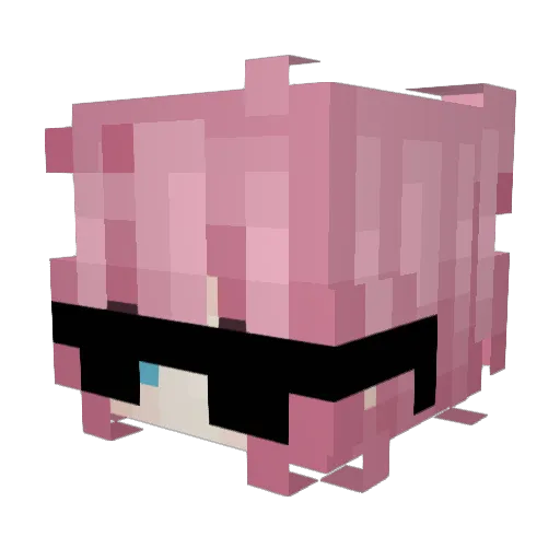 Bocchify Minecraft avatar head, 3D render