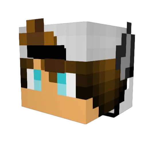 Bochat18 Minecraft avatar head, 3D render