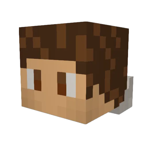 Bockson Minecraft avatar head, 3D render
