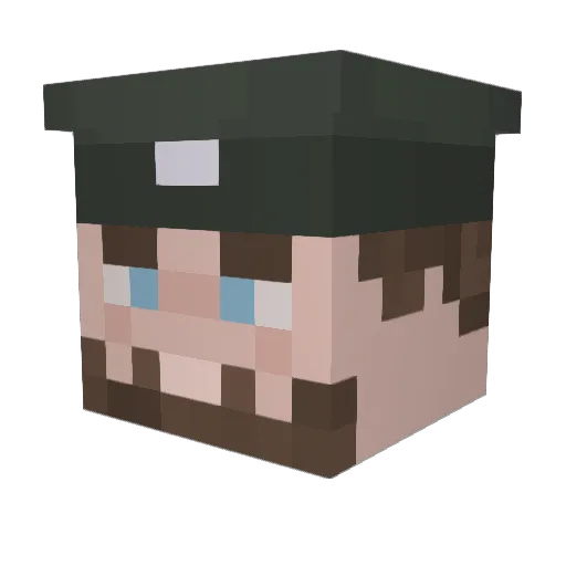 Bockwurstkiller Minecraft avatar head, 3D render